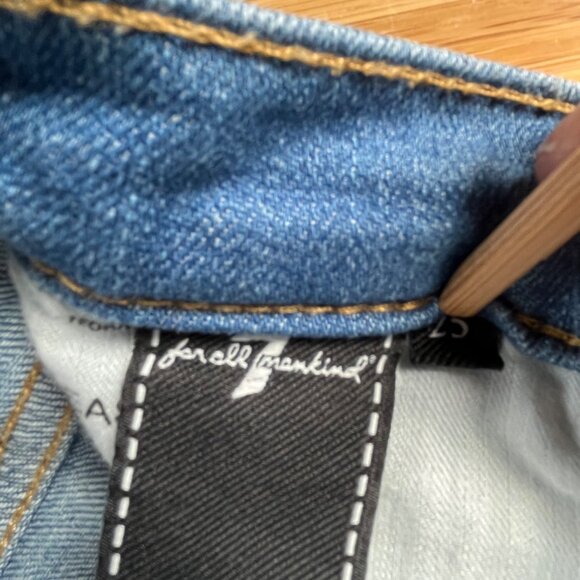 7 For All Mankind Women Easy Slim Light Blue Denim Jeans Sz 25 Stretch High Rise - Picture 6 of 11